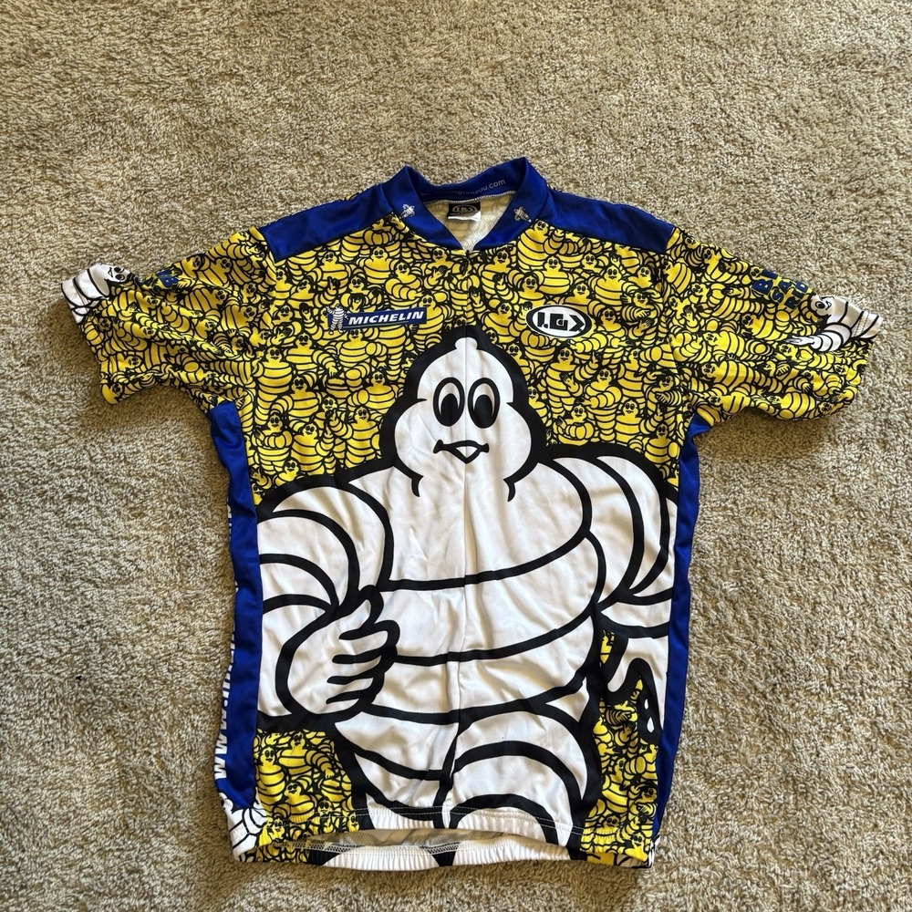 Michelin Man Mens Short-Sleeve 3/4-Zip Cycling Jersey Mens XL NWOT